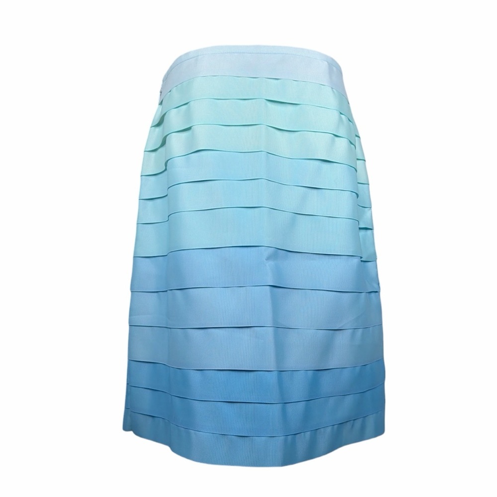 J. McLaughlin Blue Ombre Sadie Layered Ribbon Knee-Length Skirt Sz. 6 - Picture 2 of 4